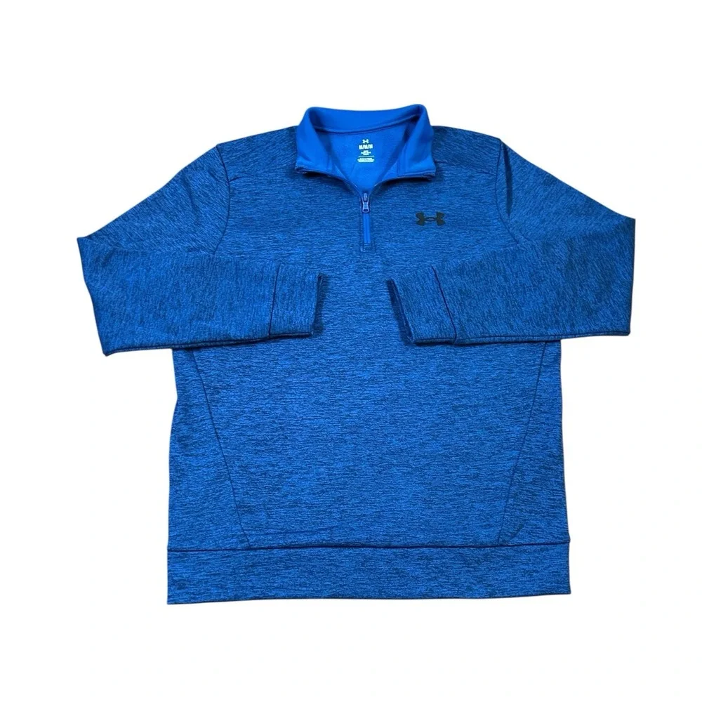Under Armour Jacket‎ Mens Medium Blue 1/4 Zip Pullover Fleece Outdoors